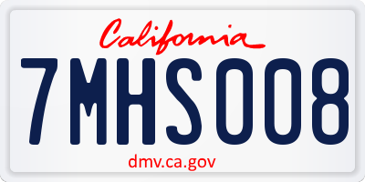 CA license plate 7MHS008
