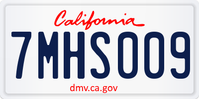 CA license plate 7MHS009