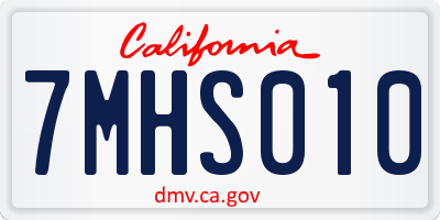 CA license plate 7MHS010