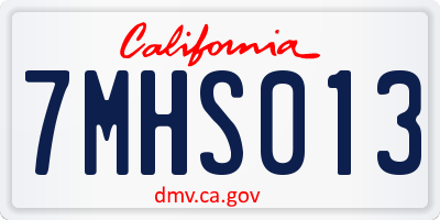 CA license plate 7MHS013