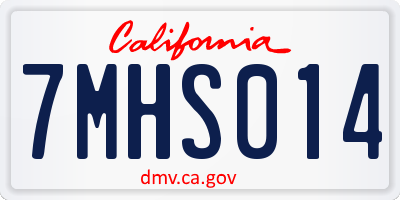 CA license plate 7MHS014