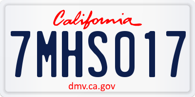 CA license plate 7MHS017