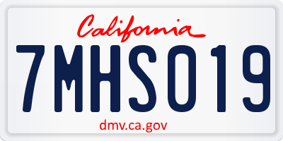 CA license plate 7MHS019