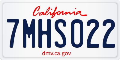 CA license plate 7MHS022