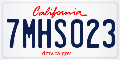CA license plate 7MHS023