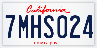 CA license plate 7MHS024
