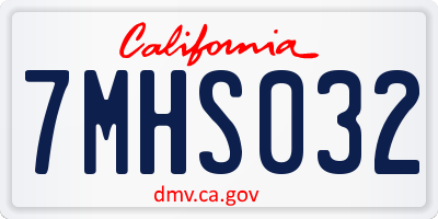 CA license plate 7MHS032