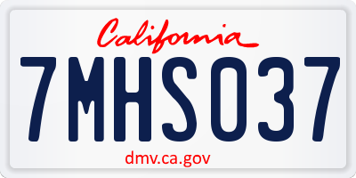 CA license plate 7MHS037