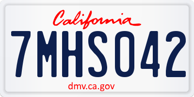 CA license plate 7MHS042
