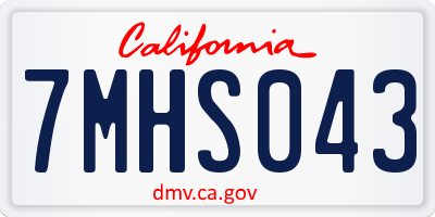 CA license plate 7MHS043