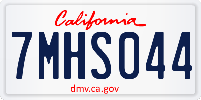 CA license plate 7MHS044