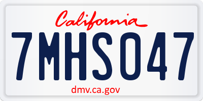 CA license plate 7MHS047