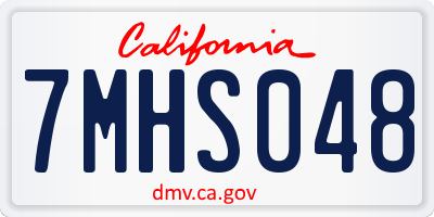 CA license plate 7MHS048