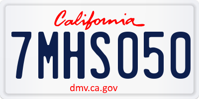 CA license plate 7MHS050