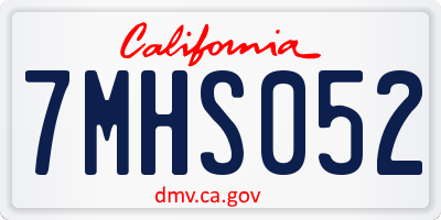 CA license plate 7MHS052