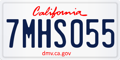 CA license plate 7MHS055