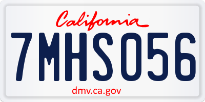 CA license plate 7MHS056