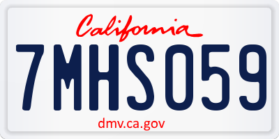 CA license plate 7MHS059