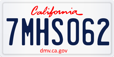 CA license plate 7MHS062