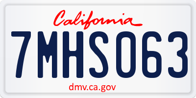 CA license plate 7MHS063