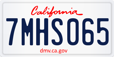 CA license plate 7MHS065