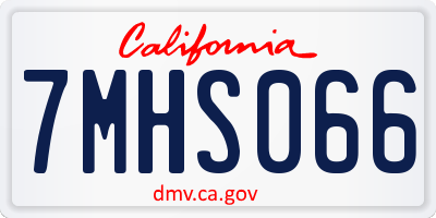 CA license plate 7MHS066