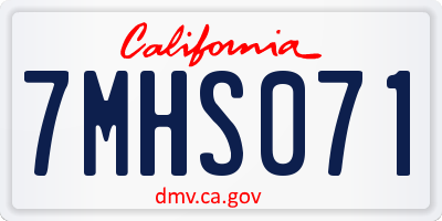 CA license plate 7MHS071
