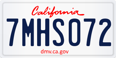 CA license plate 7MHS072