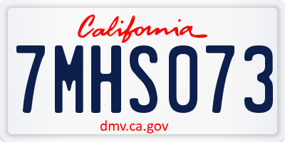 CA license plate 7MHS073