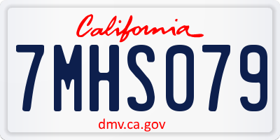 CA license plate 7MHS079