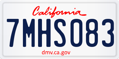 CA license plate 7MHS083