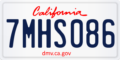 CA license plate 7MHS086