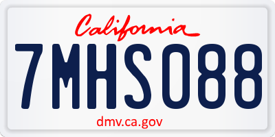 CA license plate 7MHS088