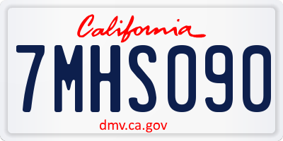 CA license plate 7MHS090