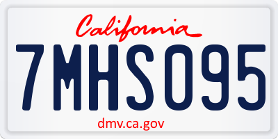 CA license plate 7MHS095