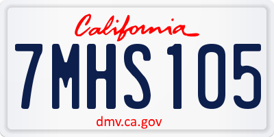 CA license plate 7MHS105