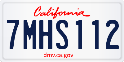 CA license plate 7MHS112