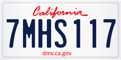 CA license plate 7MHS117