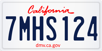 CA license plate 7MHS124
