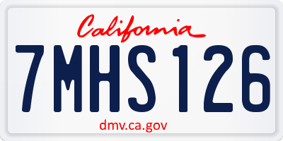 CA license plate 7MHS126