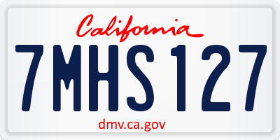 CA license plate 7MHS127