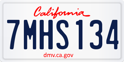 CA license plate 7MHS134