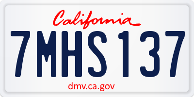 CA license plate 7MHS137