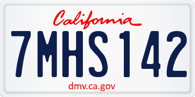CA license plate 7MHS142