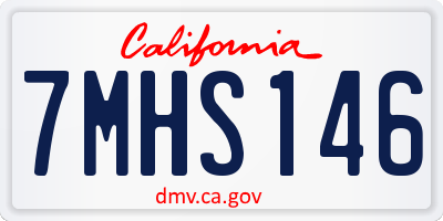 CA license plate 7MHS146