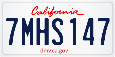 CA license plate 7MHS147