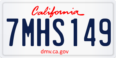 CA license plate 7MHS149