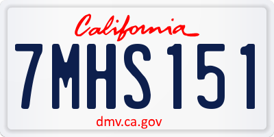 CA license plate 7MHS151