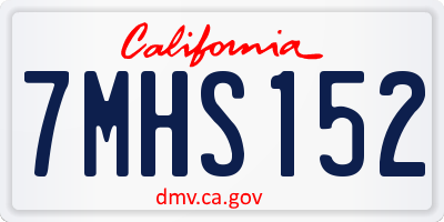CA license plate 7MHS152