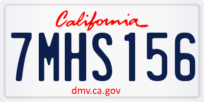 CA license plate 7MHS156